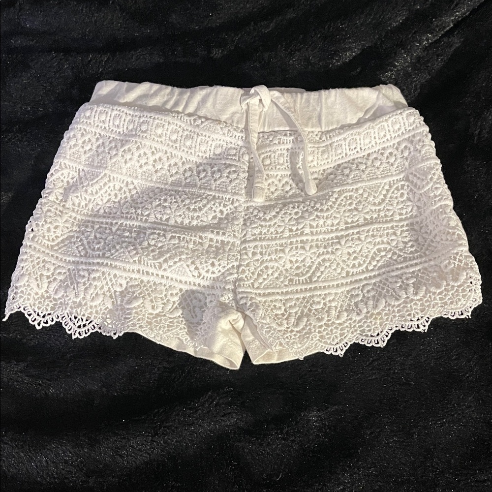 Primark White Lace Kids Shorts Summer Vaca Beach Coverup Casual Pool